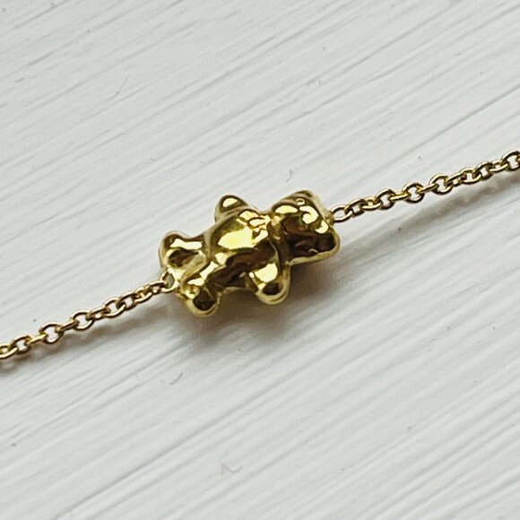18k Gold Bears Bracelet Kids 7 Inch - Picture 12 of 12